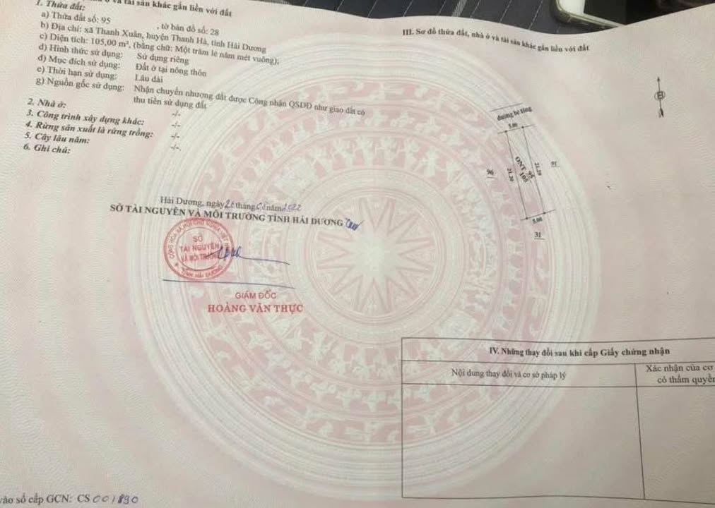 Đất thổ cư Thanh Xuân, Thanh Hà 100m² chỉ 600 triệu - Đầu tư sinh lời cao!