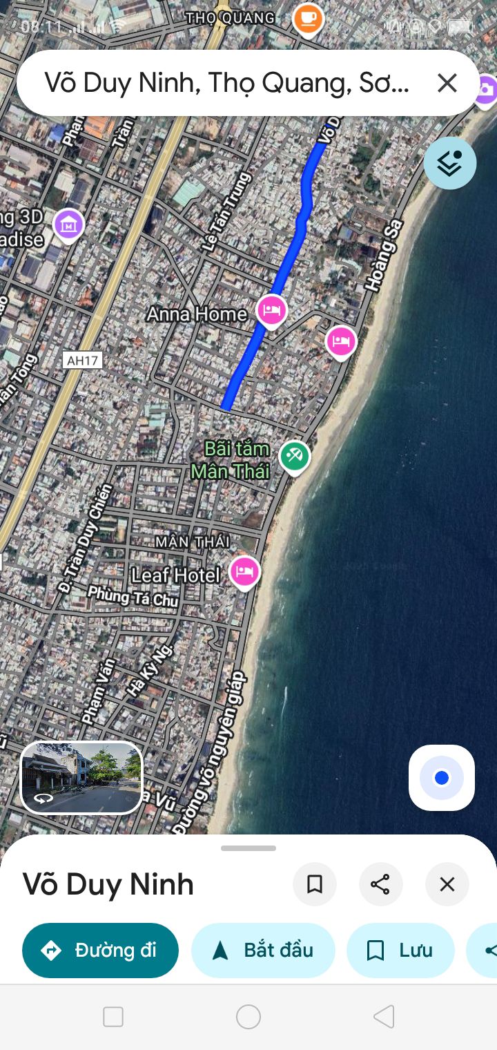 Đất mặt tiền đường Võ Duy Ninh, Đà Nẵng 72m² giá 8.5 tỷ - Gần bãi biển Mân Thái!