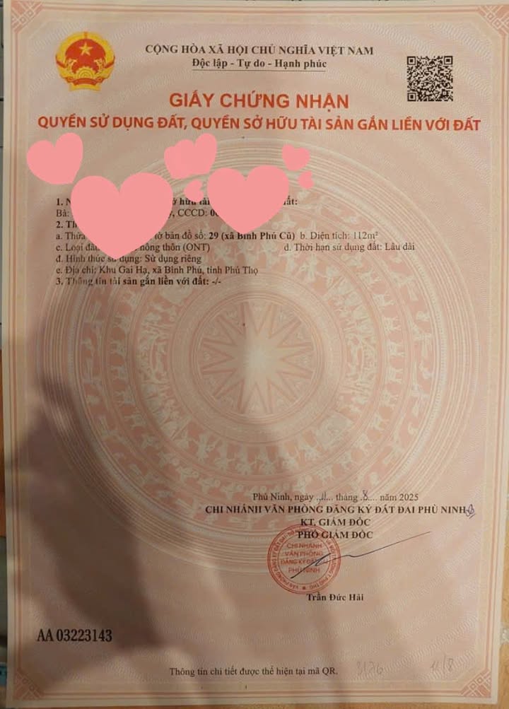 Đất thổ cư 112m² Tử Đà Phù Ninh, giá 1.9 tỷ - Đối diện siêu thị Nhất Phong!