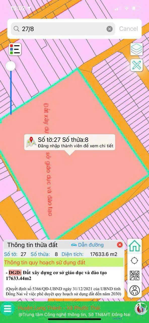 Đất quy hoạch giáo dục Phước Thái 17.633m² giá 55 tỷ - Cơ hội đầu tư hấp dẫn!