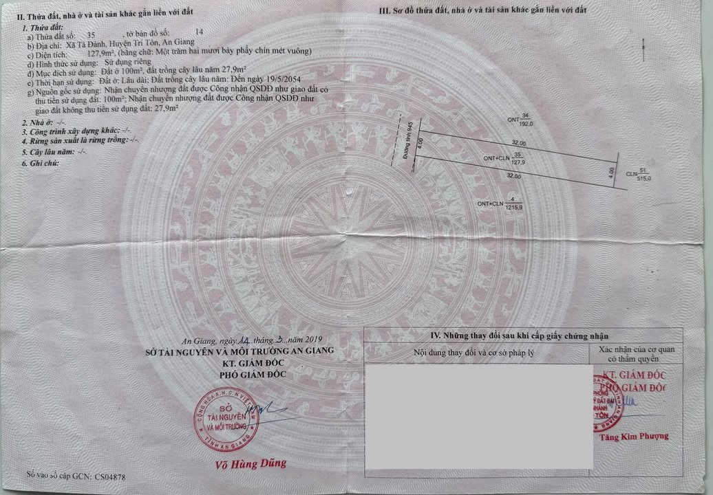 Đất thổ cư gần cầu 13 Tri Tôn 128m² - Giá thương lượng chính chủ