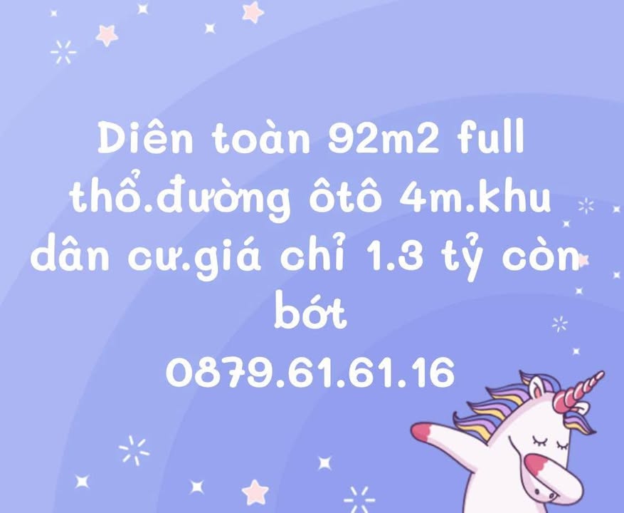 Đất thổ cư Diên Toàn 92m² giá 1.3 tỷ - Cơ hội đầu tư hiếm có!