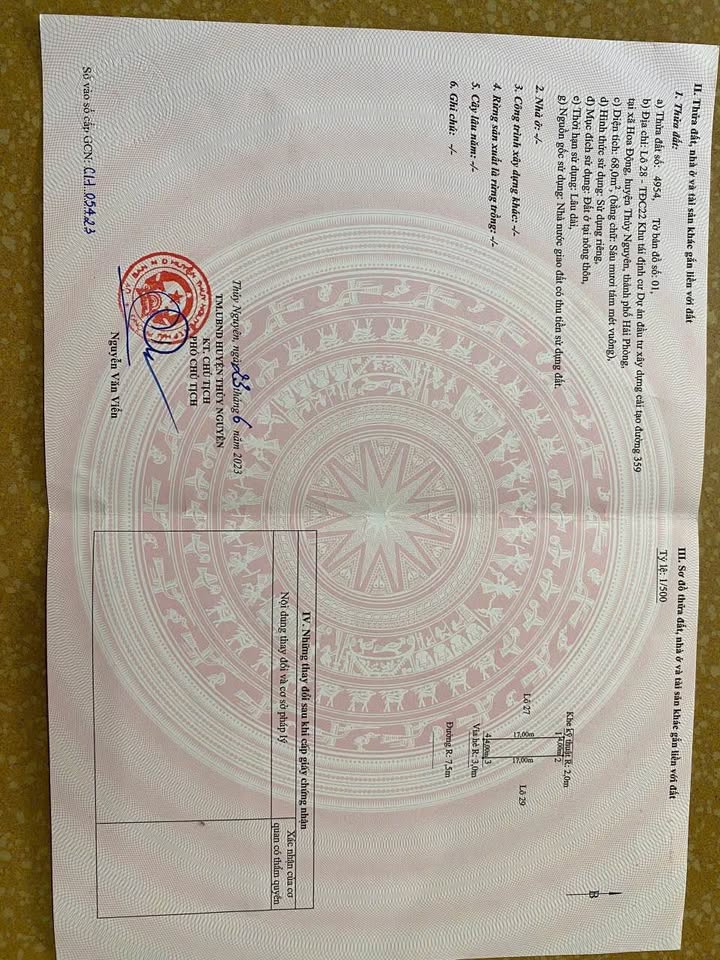 Đất nền Thủy Nguyên, Hải Phòng 60m² giá 3 tỷ - Hướng Nam thoáng mát