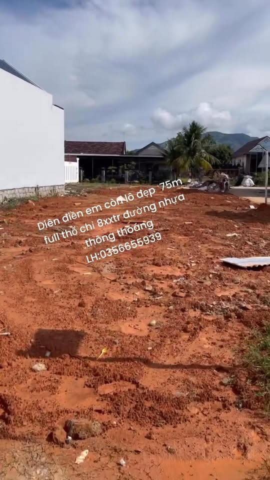 Đất nền Diên Điền 75m² giá 800 triệu - Diện tích rộng, đường thông thoáng!