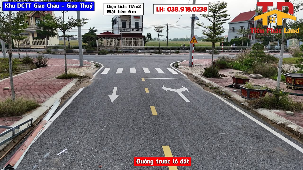 Bán lô đất Giao Châu, Giao Thủy 117m² - Mặt tiền 6m, vị trí thuận lợi!