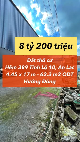 Đất nền Hẻm 389 Tỉnh Lộ 10, Bình Tân 62m² giá 8.2 tỷ - Xây dựng tự do!
