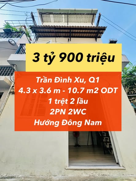 Nhà hẻm 120 Trần Đình Xu, Q1 - 10m² giá 3.9 tỷ - Cơ hội vàng cho nhà đầu tư!