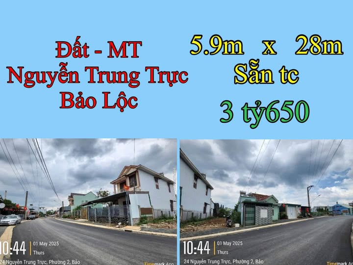Đất mặt tiền Nguyễn Trung Trực, Bảo Lộc 162.4m² giá 3.65 tỷ - Cơ hội đầu tư sinh lời!