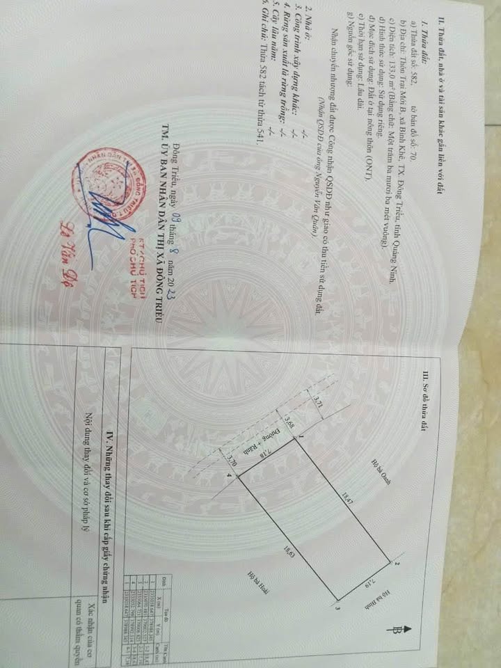 Đất nền 133m² Trại Mới B, Đông Triều - Chính chủ, giá chỉ 1 tỷ!