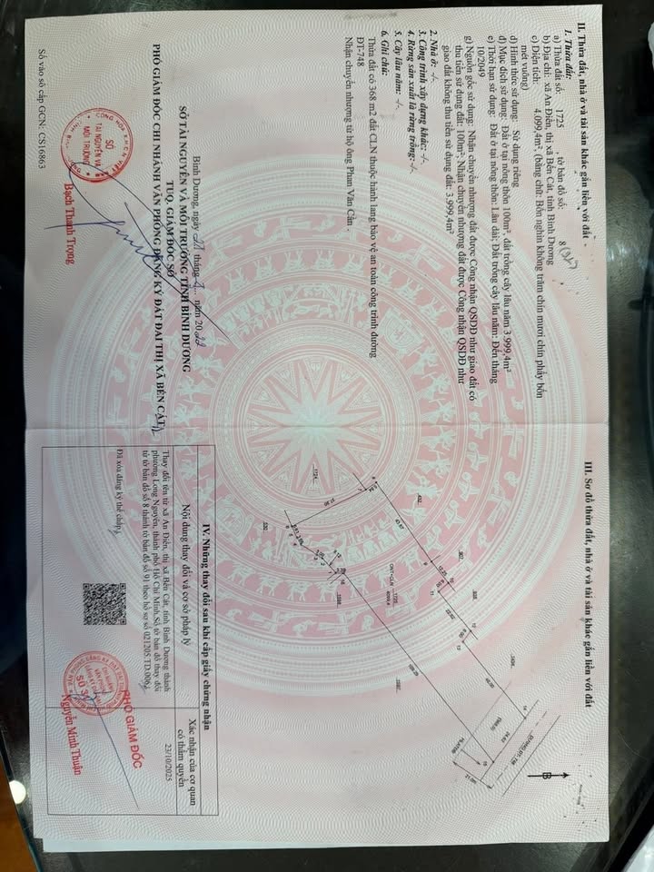 Đất nền mặt tiền Đường ĐT 748, phường Long Nguyên, 4099m² - Cơ hội đầu tư sinh lời!