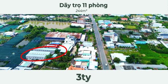 Dãy trọ 11 phòng tại Phước Lâm, Cần Giuộc - Diện tích 244m² giá chỉ 3 tỷ - Đầu tư sinh lời ngay!