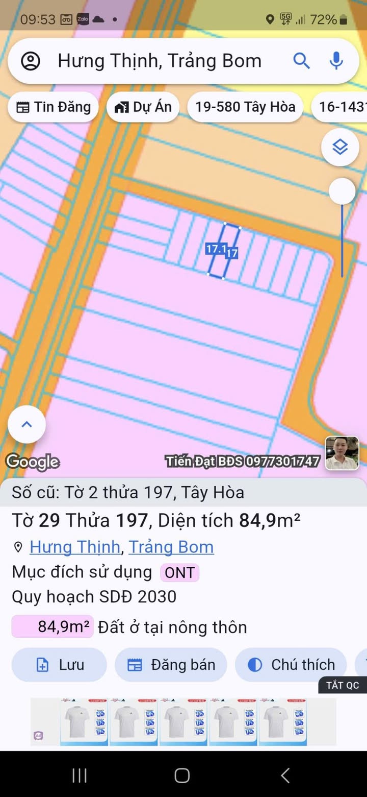 Đất nền Tây Hòa Trảng Bom 85m² giá 685 triệu - Pháp lý sổ đỏ chính chủ!