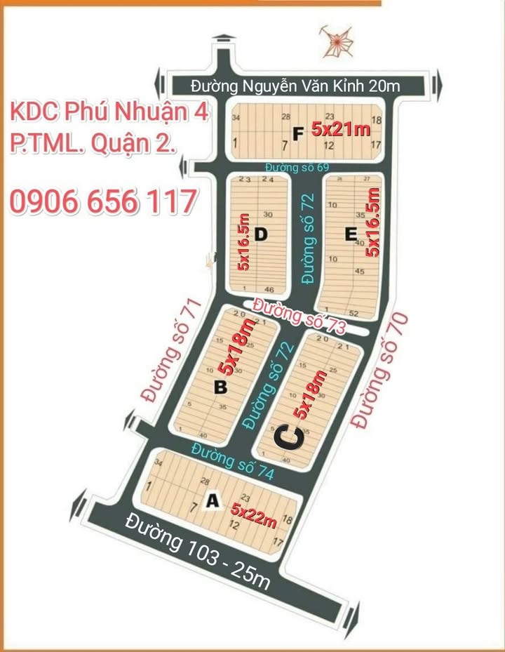 Đất dự án Phú Nhuận 4, Thạnh Mỹ Lợi, Quận 2, 110m² giá 24.15 tỷ - Đầu tư sinh lời ngay!