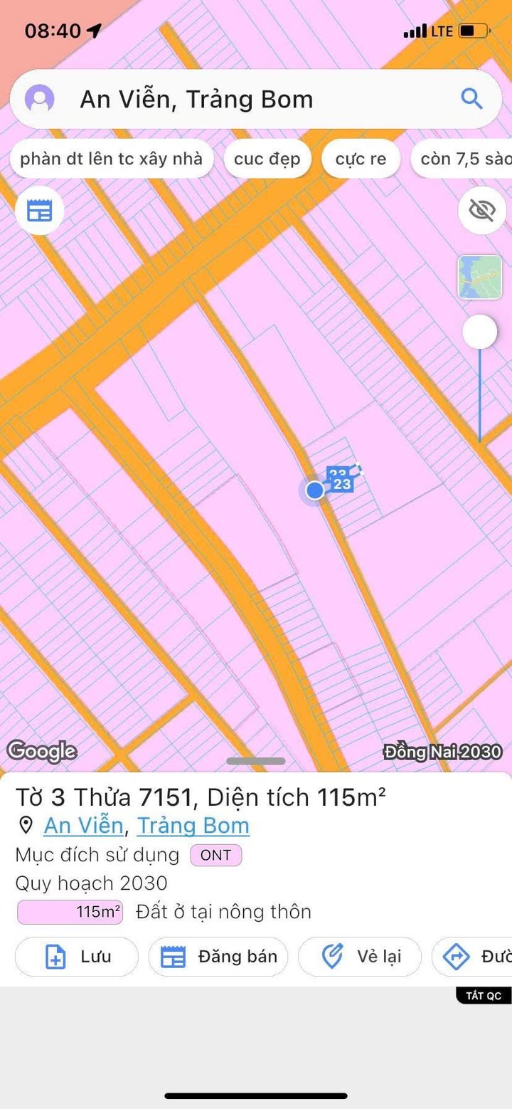 Đất An Viễn Trảng Bom 115m² - Pháp lý thổ cư, vị trí đắc địa!