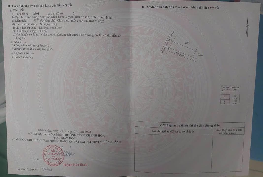 Đất Diên Toàn 91.7m² giá 1.6 tỷ - Cạnh Bến Xe phía Nam