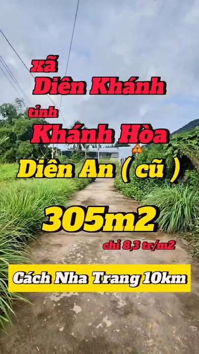 Đất nền Diên An, Diên Khánh 305m² giá 2.386 tỷ - Cơ hội đầu tư hấp dẫn!