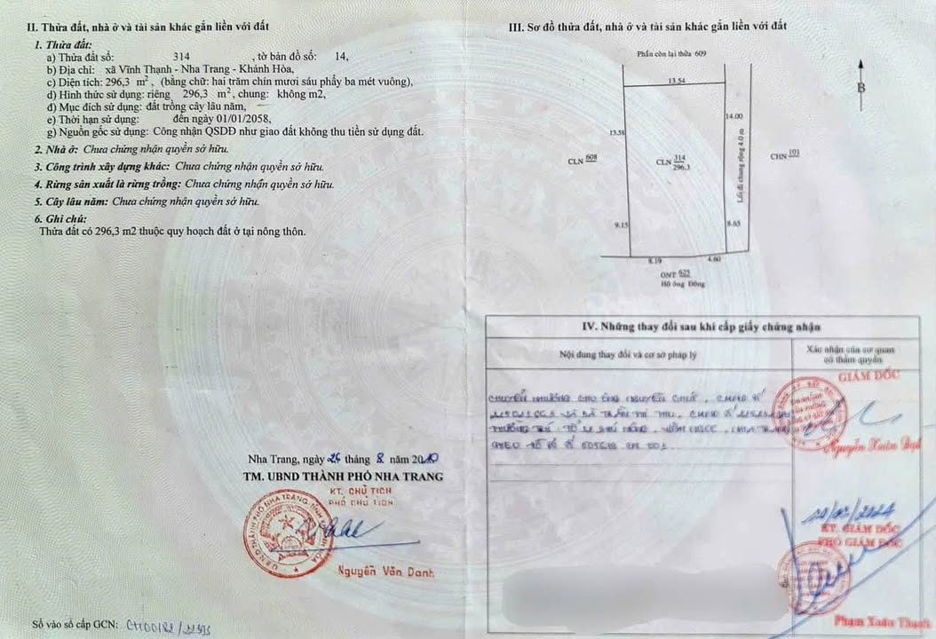 Đất nền Vĩnh Thạnh Nha Trang 296m² giá 2.2 tỷ - Cơ hội đầu tư tuyệt vời!