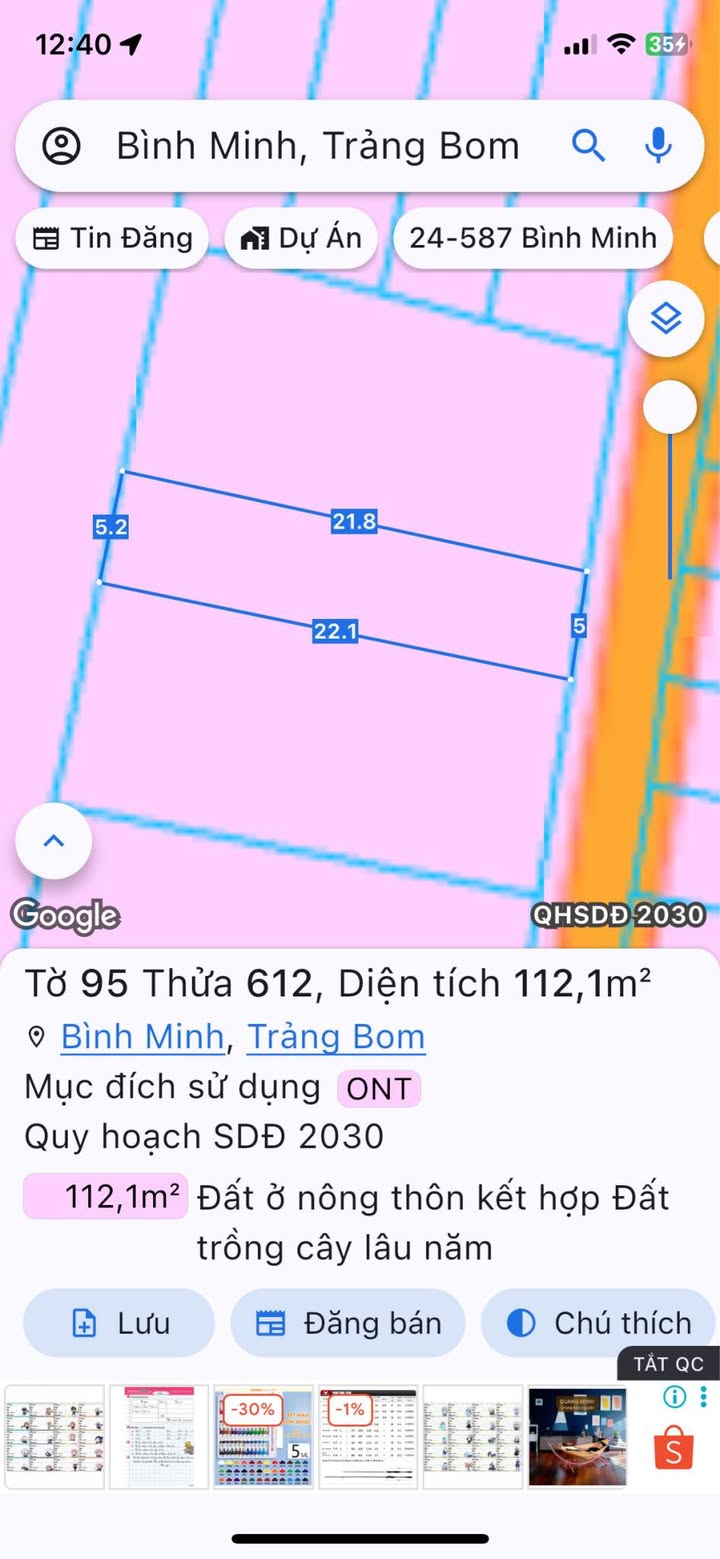 Đất thổ cư Bắc Sơn Trảng Bom 112m² giá 1.2 tỷ - Sổ đỏ chính chủ!