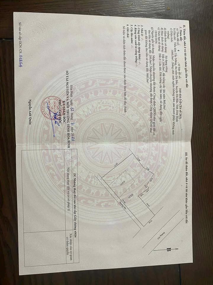 Nhà bán chính chủ tại xã Đà Bắc, Hoà Bình 1.060m² - Vị trí đẹp, sẵn sàng vào ở!