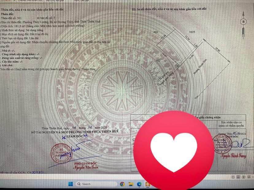 Đất nền Hương Thủy 181m² giá 2.176 tỷ - Cơ hội đầu tư tuyệt vời!