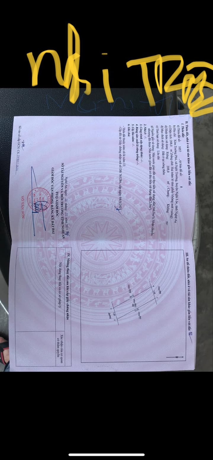 Đất nền Nghi Trường 202m² giá thỏa thuận - Sổ đỏ chính chủ