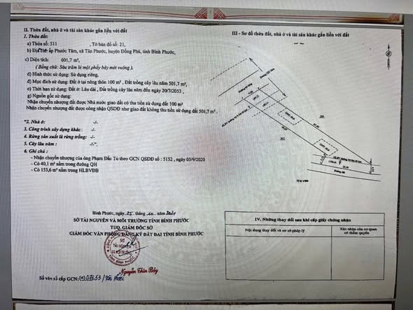 Đất nền Tân Phước, Đồng Phú 603m² giá 850 triệu - Mặt tiền thông thoáng, dân cư đông đúc!