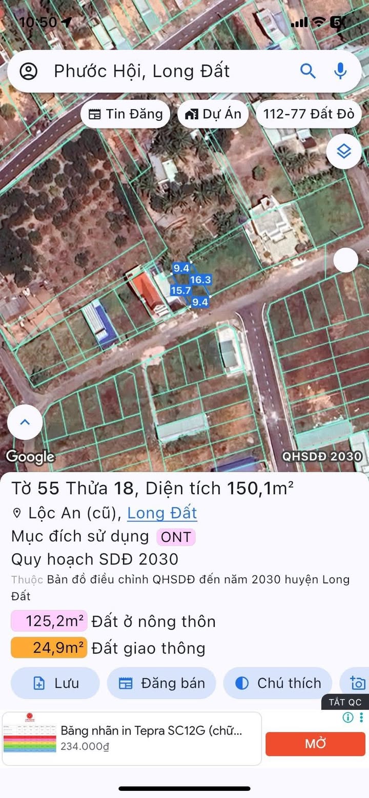 Đất Lộc An Đất Đỏ 150m² giá 2.3 tỷ - Sổ hồng chính chủ, vị trí thuận lợi!
