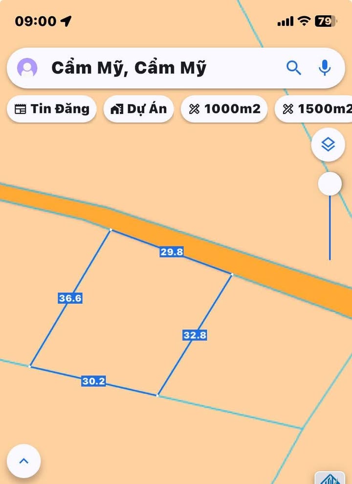 Đất nền Bảo Bình 1000m² giá 900 triệu - Sổ riêng, mặt tiền rộng