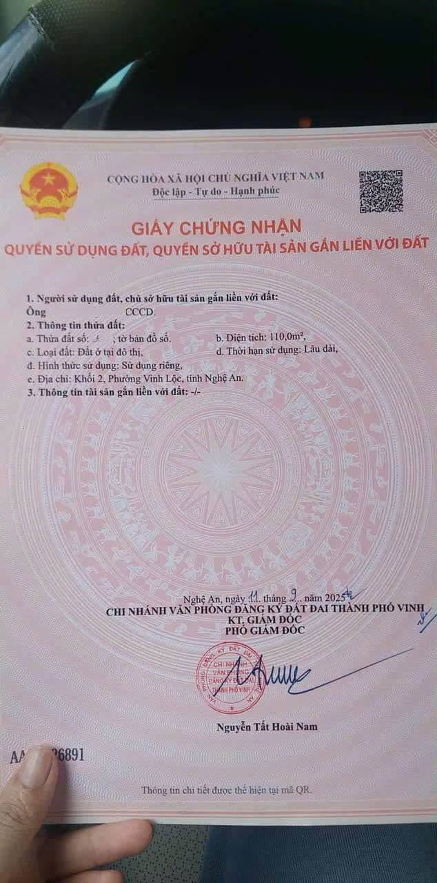 Đất Nền Khối 2, Nghi Phong 110m² giá chỉ 2.08 tỷ - Đường thông thoáng, vị trí đắc địa!