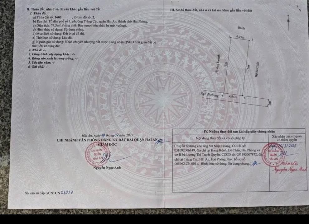 Đất nền đẹp tại ngõ 172 Cát Linh, Hải An 74,3m² - Ô tô vào tận đất!