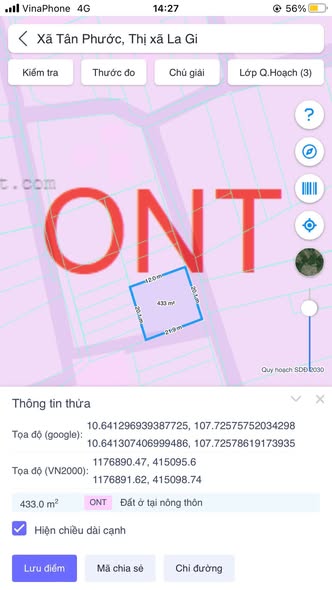 Đất nền đẹp 432m² tại Tân Phước, LaGi chỉ 2.5 tỷ - Tiềm năng phát triển lớn!
