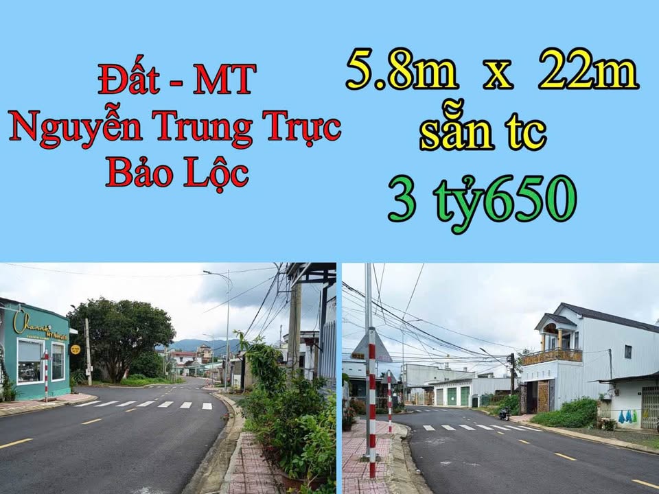 Đất mặt tiền Nguyễn Trung Trực Bảo Lộc 127.6m² giá 3.65 tỷ - Cơ hội đầu tư tốt!