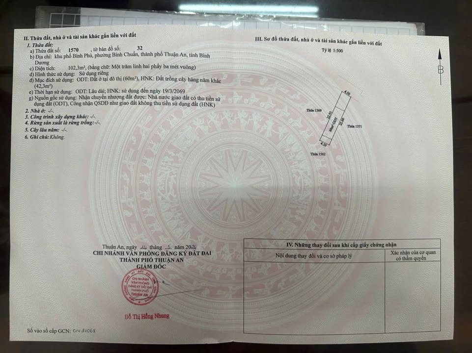 Đất nền Bình Chuẩn, Thuận An 99m² giá 1.55 tỷ - Sổ hồng chính chủ
