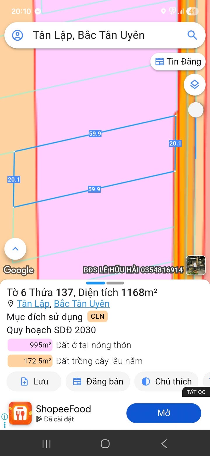 Đất Tân Thành Bắc Tân Uyên 1200m² giá 4.3 tỷ - Đầu tư sinh lời cao!