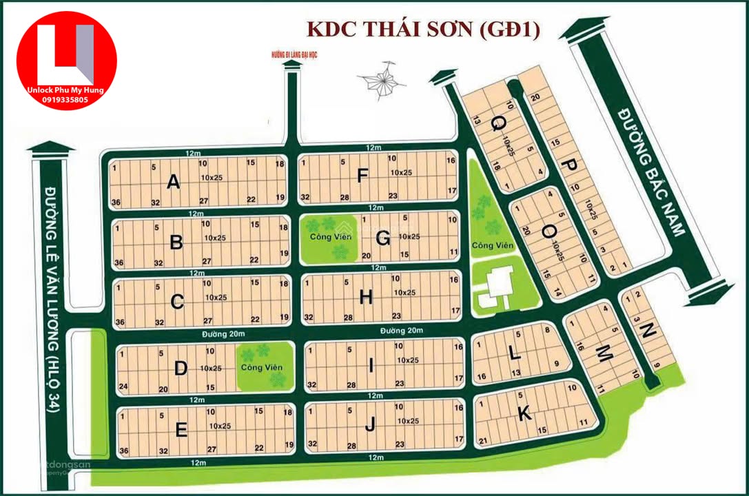 Đất biệt thự KDC Thái Sơn 1, Nguyễn Hữu Thọ, Q7, 262m² - Giá chỉ từ 15 tỷ!