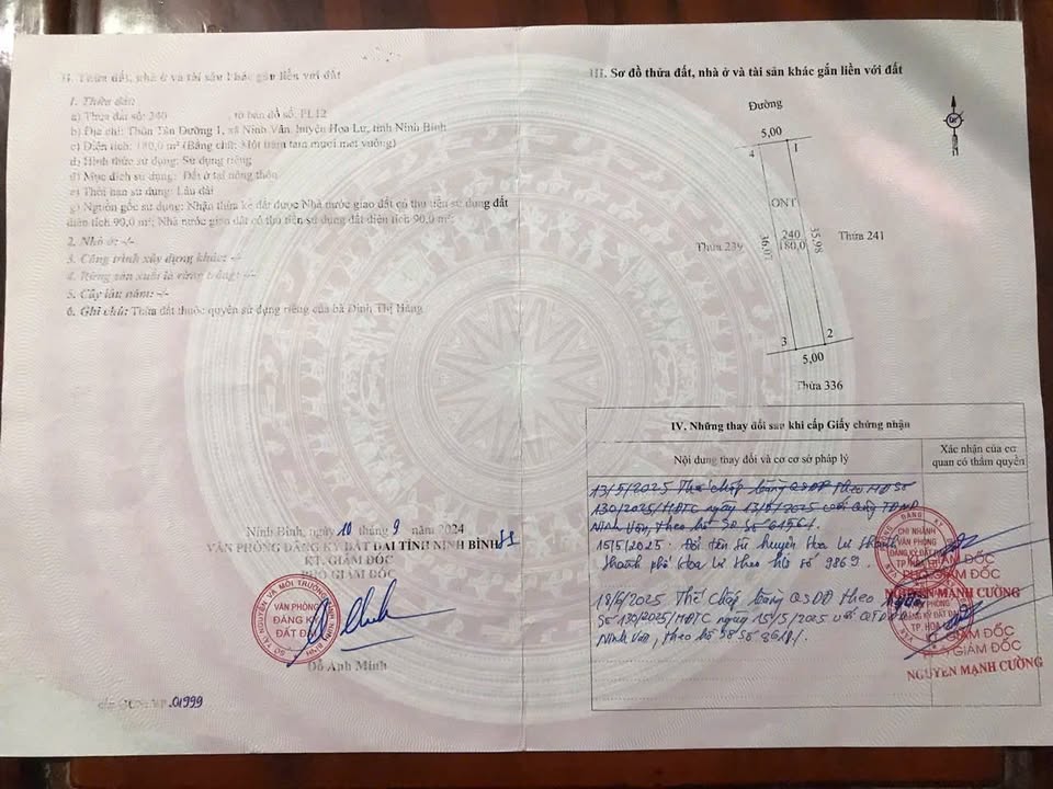 Đất nền tại khu phố Tân Dưỡng 1, phường Nam Hoa Lư, 180m² - Giá chỉ 2 tỷ!