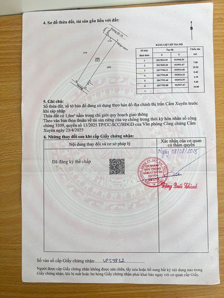 Đất thổ cư chính chủ tại trung tâm thị trấn Cẩm Xuyên 214m² - Giá tốt thương lượng!