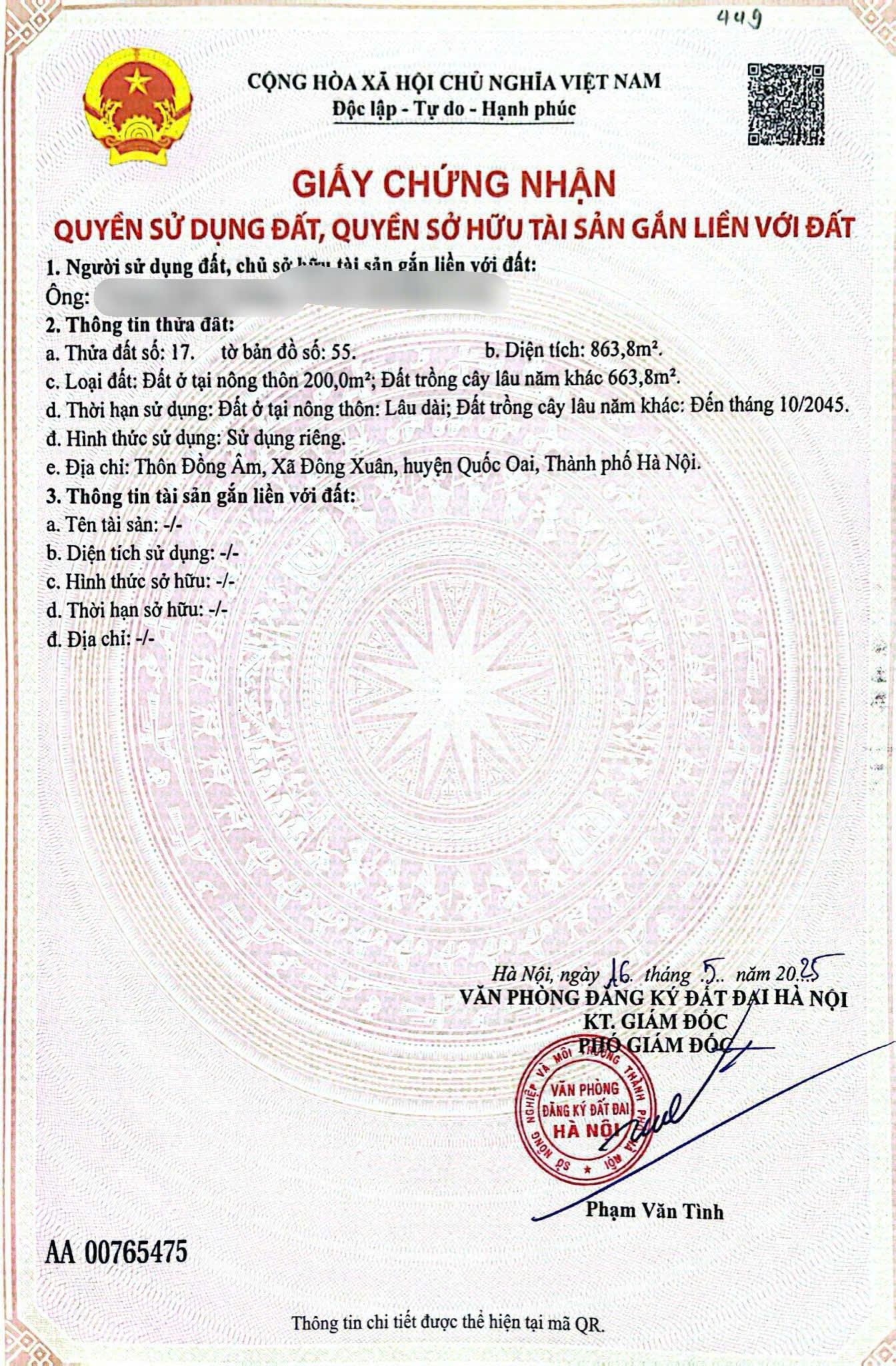 Đất thổ cư 863m² Đông Xuân Quốc Oai - Đầu tư sinh lời với phong thủy vượng!