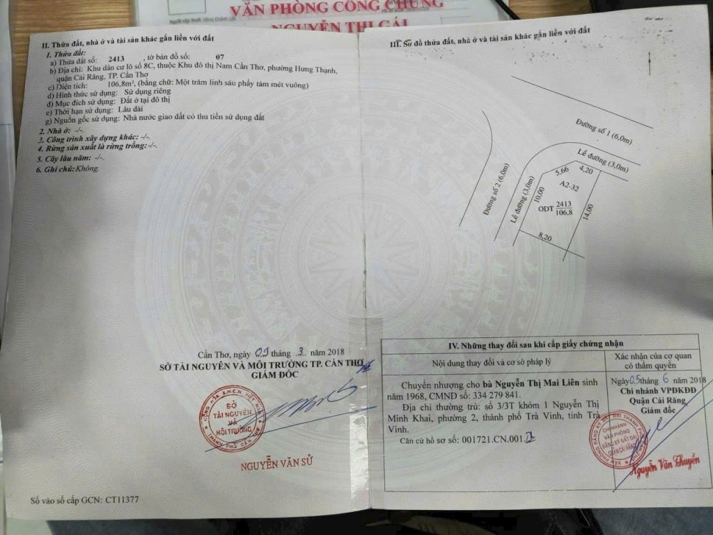 Bán nền góc 2 mặt tiền KDC Nam Long Cái Răng 107m² - Vị trí đắc địa, pháp lý rõ ràng!