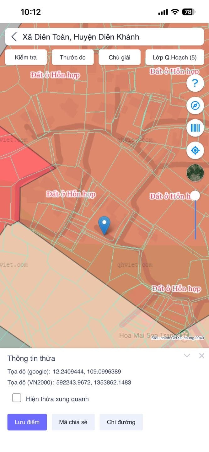 Đất hẻm ô tô Diên Toàn 233.5m² giá 1.99 tỷ - Sổ hồng lâu dài, gần biển!