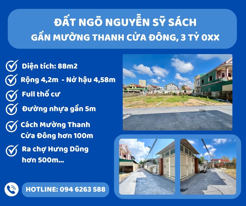 Đất Hưng Lộc Vinh 88m² giá 3 tỷ - Đường thông, sẵn sàng xây dựng!