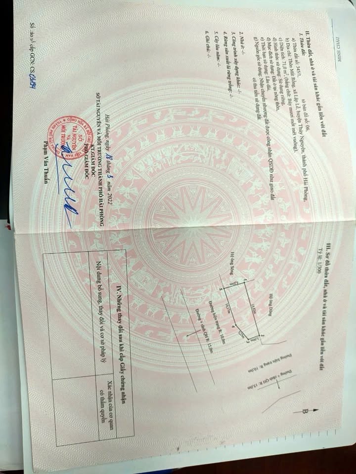 Đất thổ cư Lập Lễ Hải Phòng 71m² giá chỉ 2.5 tỷ - Đầu tư sinh lời ngay!