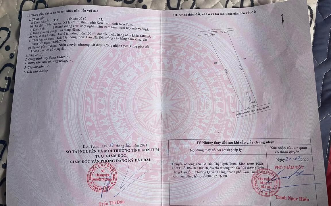 Đất chính chủ tại thôn Tân An, xã Ia Chim 1372m² giá 1 tỷ - Cơ hội đầu tư hấp dẫn!