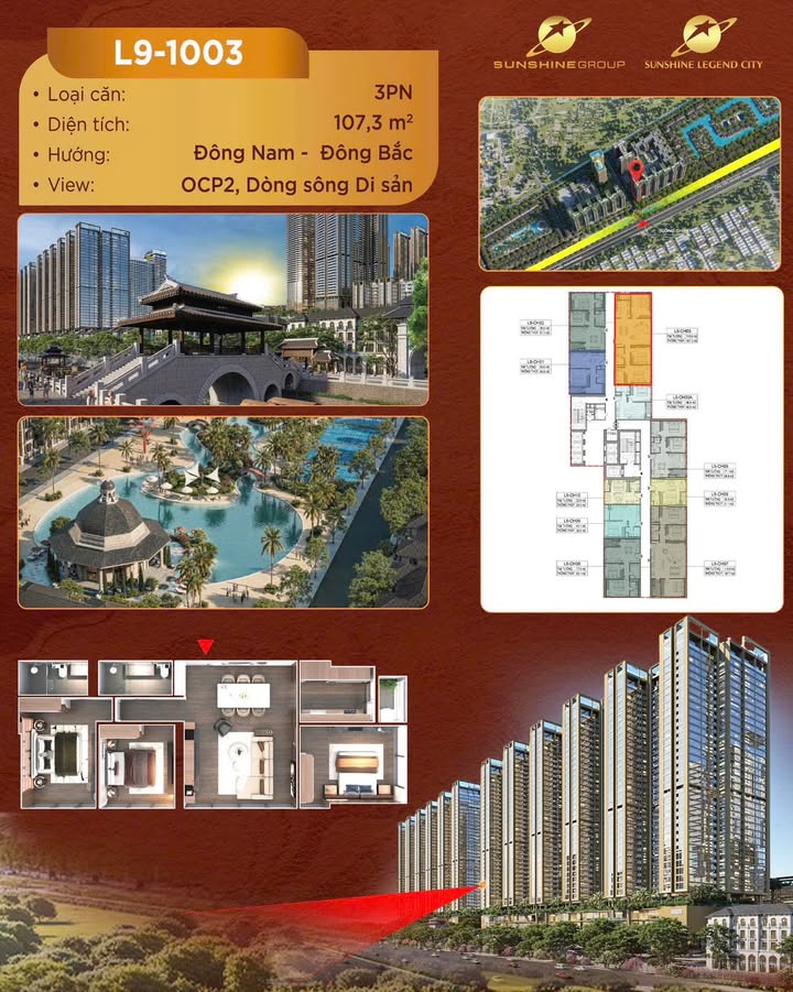 Căn hộ Sunshine Legend City Văn Giang 107m² giá 5.7 tỷ - Sổ hồng chính chủ, view đẹp!