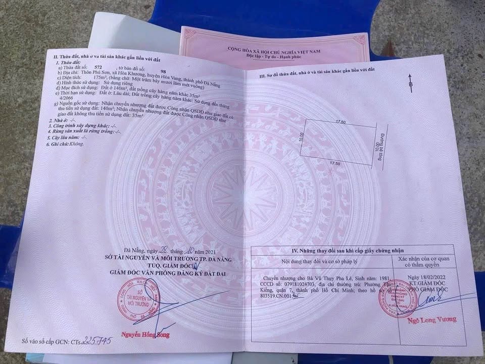 Đất nền Hòa Khương Đà Nẵng 175m² giá chỉ 9xx triệu - Cơ hội vàng đầu tư!