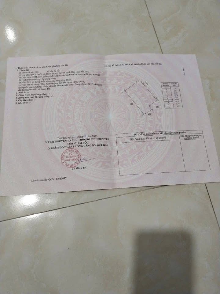 Đất nền xã Định Trung, Bình Đại 759m² - Giá chỉ 700 triệu, thương lượng ngay!