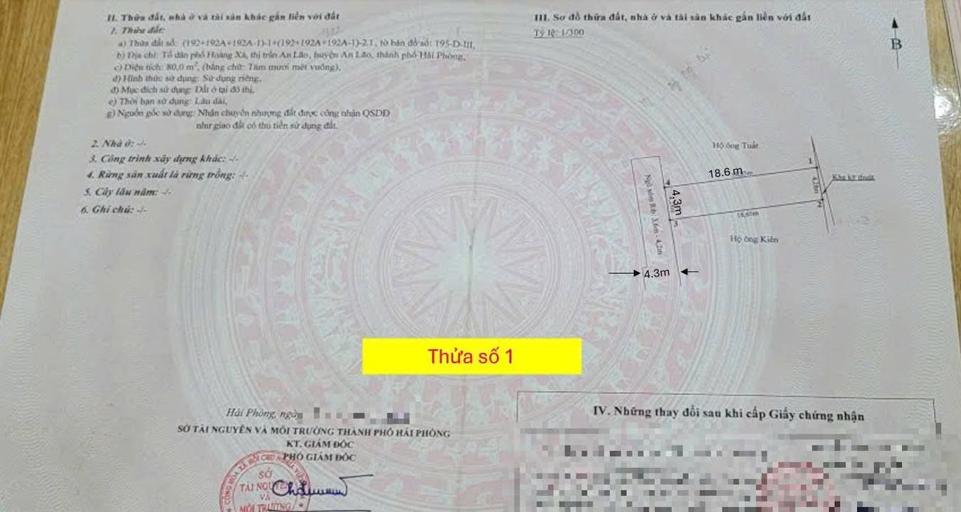 Bán đất trung tâm An Lão 160m² giá tốt - Sổ đỏ chính chủ!