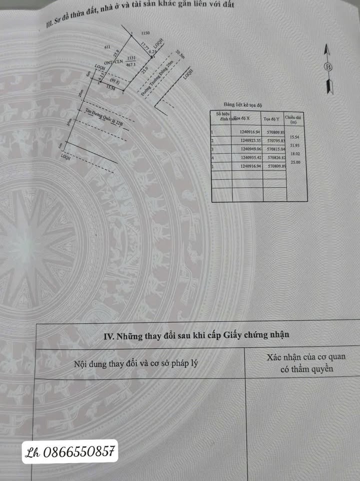 Đất 2 mặt tiền QL 22B và Nguyễn Lương Bằng, 388m² giá 4 tỷ - Cơ hội đầu tư tuyệt vời!