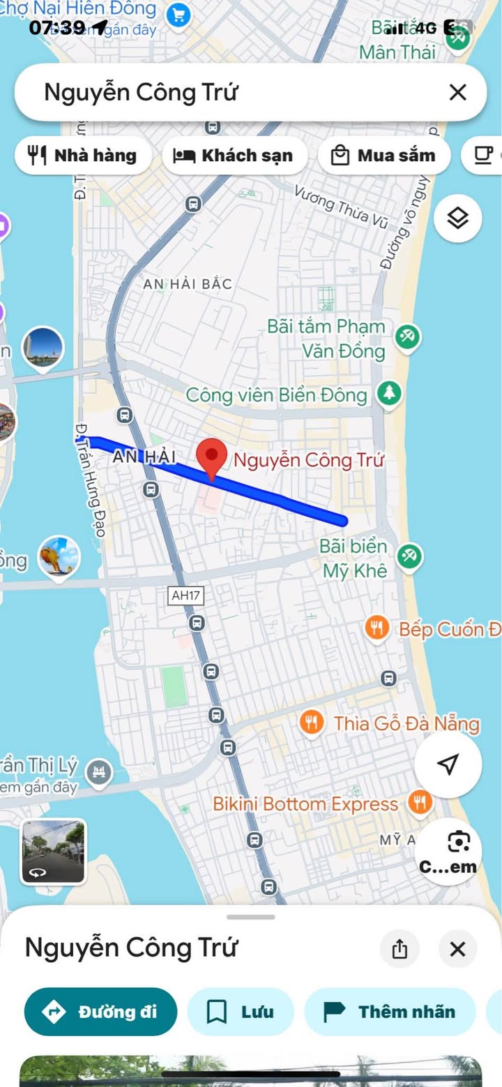 Lô đất mặt tiền Nguyễn Công Trứ, Sơn Trà, Đà Nẵng 358m² - Vị trí đắc địa, kinh doanh sầm uất!