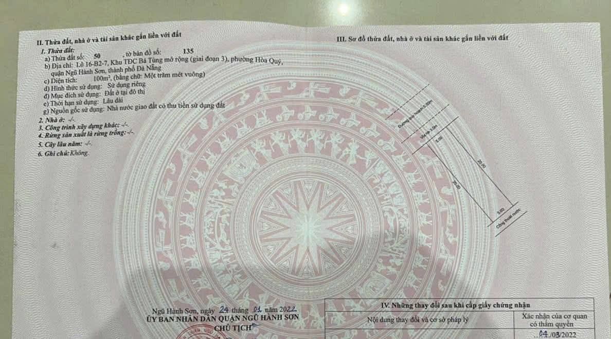 Đất nền đường Mai Đăng Chơn, Đà Nẵng 100m² giá 3.3 tỷ - Vị trí đắc địa gần công viên!